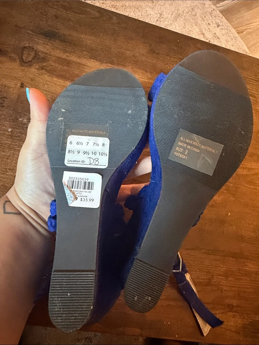Charlotte Russe Royal Blue Braided Wedge Sandals